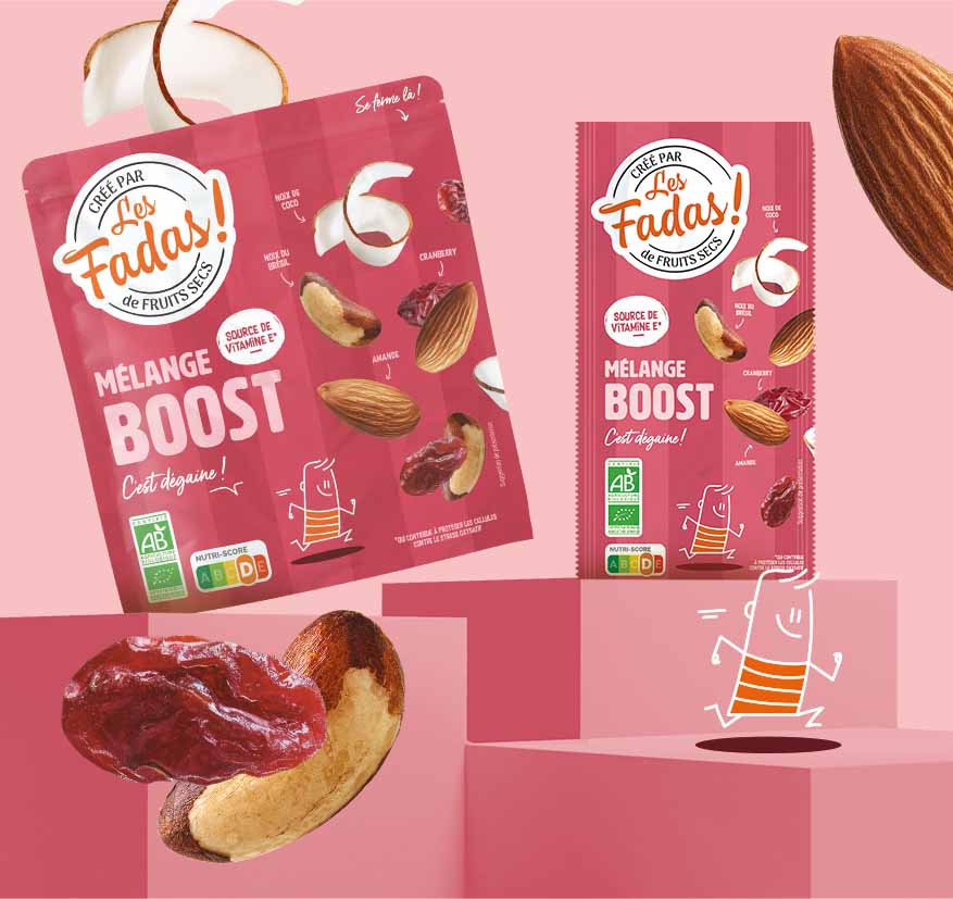 Mélange Boost - Bio - Amande, Cranberries, Noix du Brésil, Noix de coco - Pocket