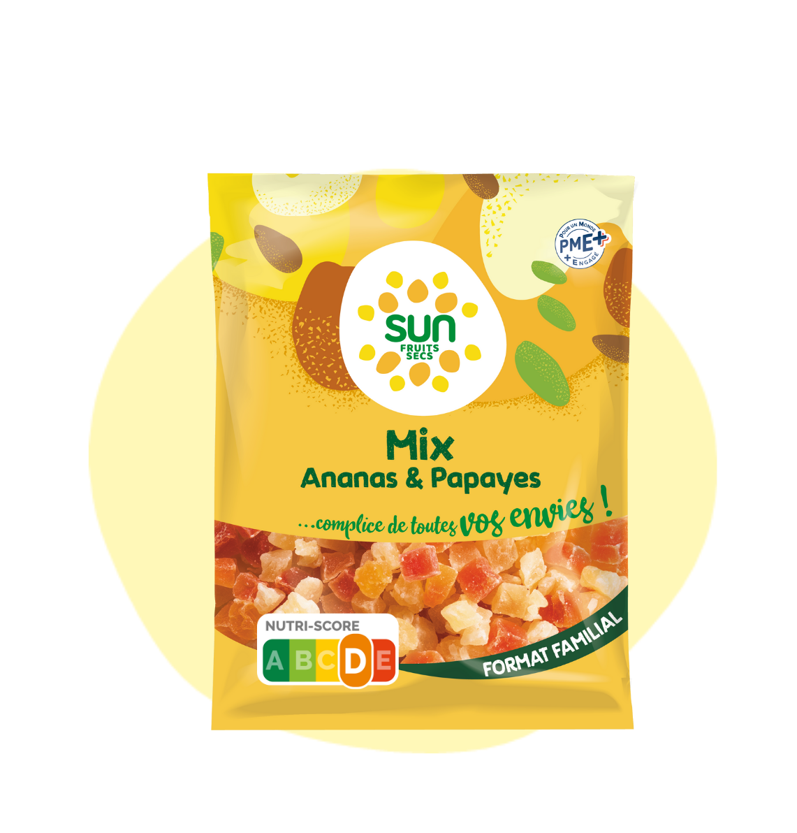 Cubes d'ananas et de papayes - 250 g