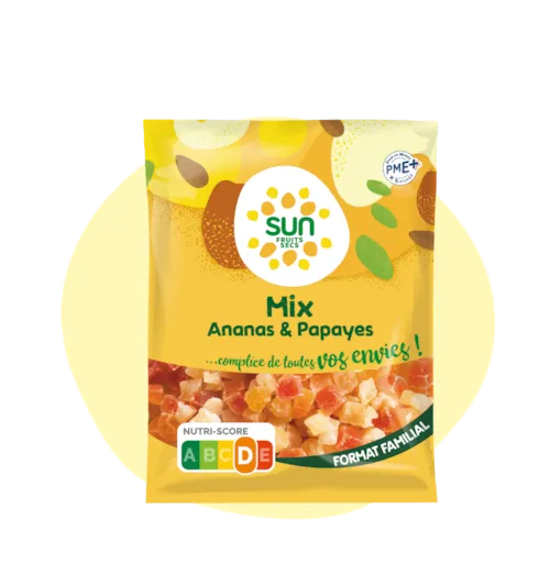 Cubes d'ananas et de papayes - 250 g