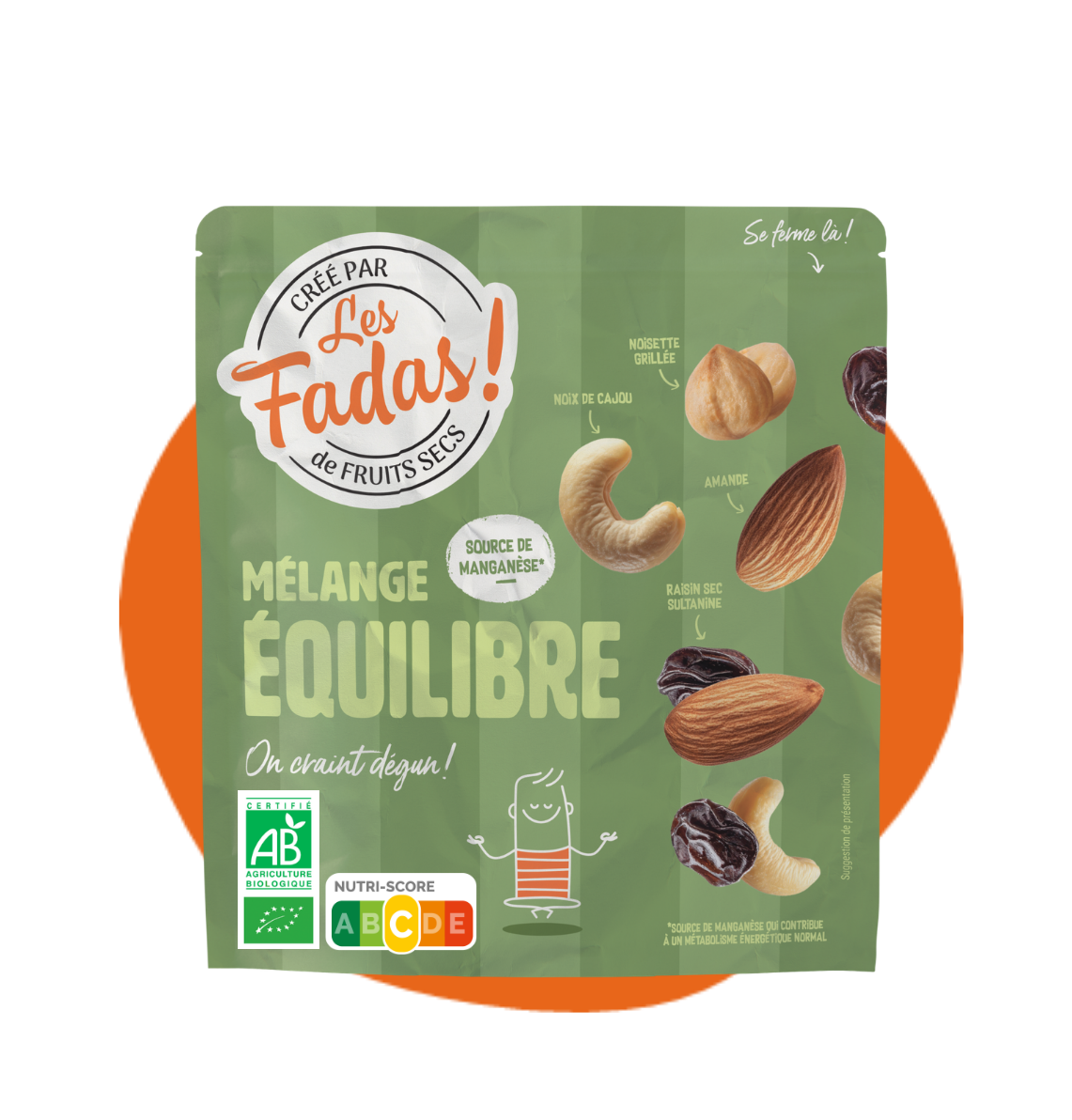 Mélange Équilibre - Bio - Raisins, noix de cajou, amandes, noisettes - 145 g