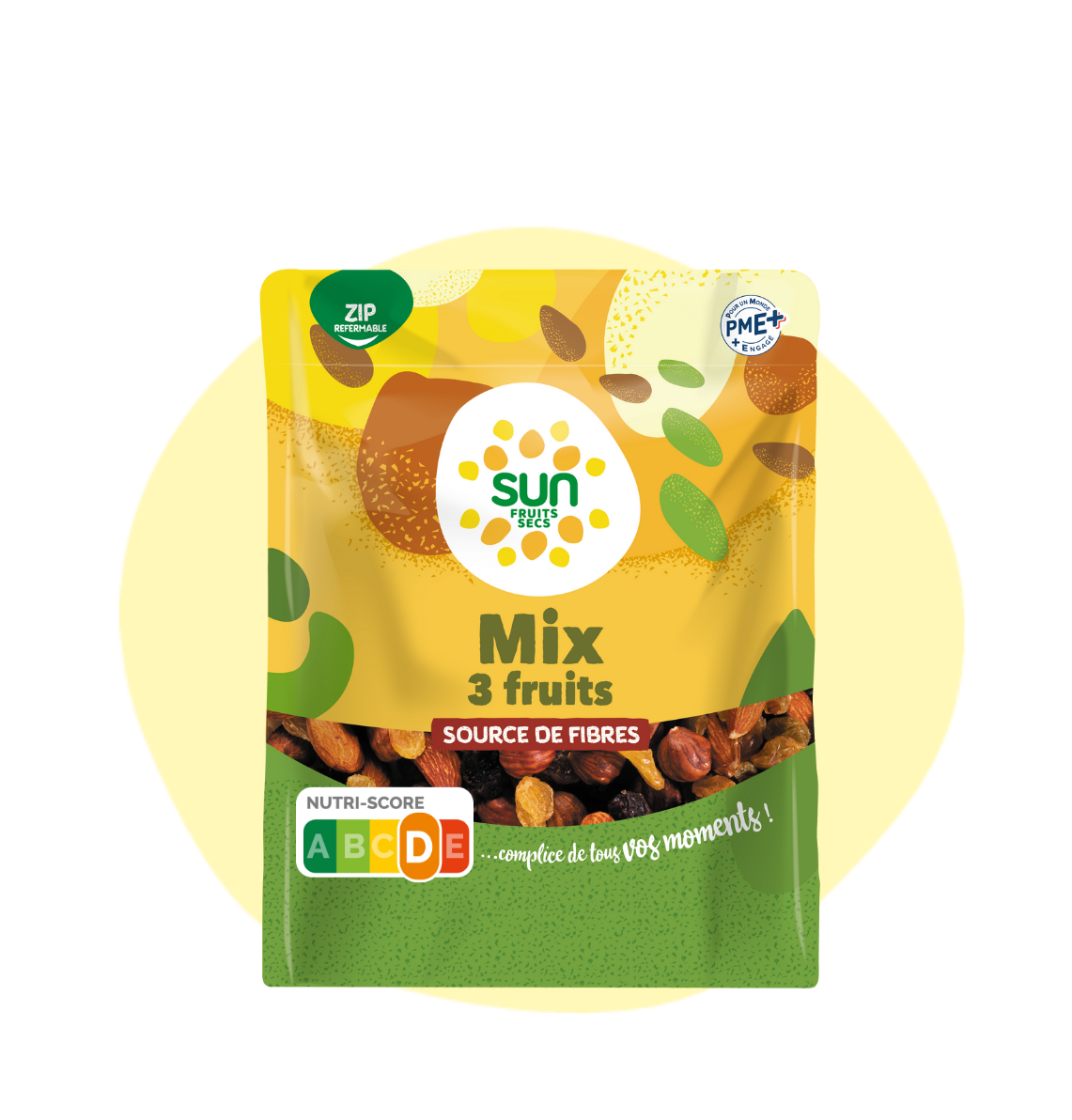 Mélange 3 fruits - raisins, noisettes, amandes