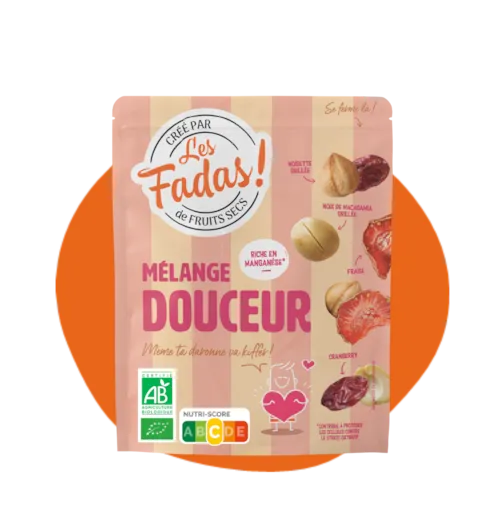 Mélange Douceur - Bio - Noisettes, Noix de Macadamia, Fraises, Cranberry - 100 g