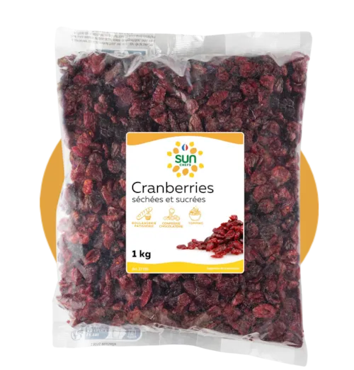 Cranberries séchées sucrées - 1 Kg