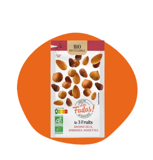 Mix 3 Fruits - BIO - Amandes, raisins, noisettes - 40 g