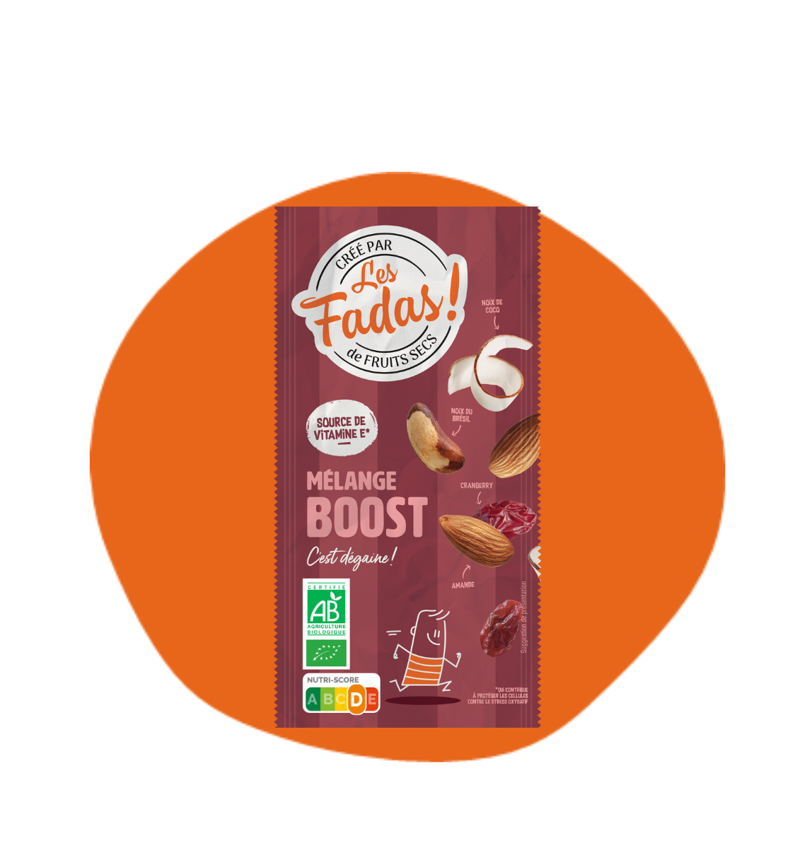 Mélange Boost - Bio - Amande, Cranberries, Noix du Brésil, Noix de coco - Pocket