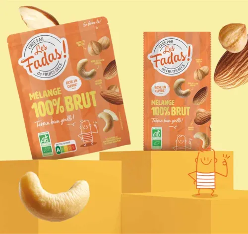 Mélange 100% Brut - Bio - Noisettes, Noix de cajou, Amandes - Pocket