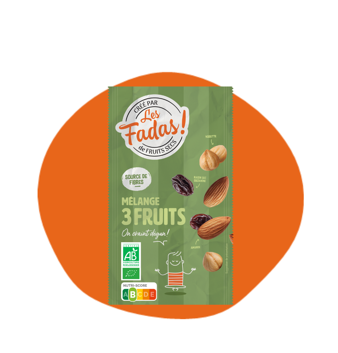 Mix 3 Fruits - BIO - Amandes, raisins, noisettes - Pocket
