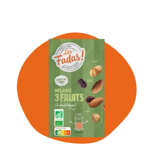 Mix 3 Fruits - BIO - Amandes, raisins, noisettes - Pocket