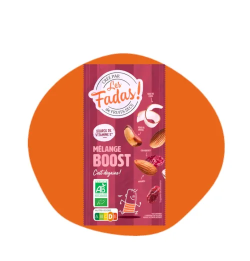 Mélange Boost - Bio - Amande, Cranberries, Noix du Brésil, Noix de coco - Pocket
