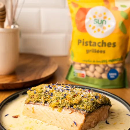 Dos de saumon en croûte de pistaches