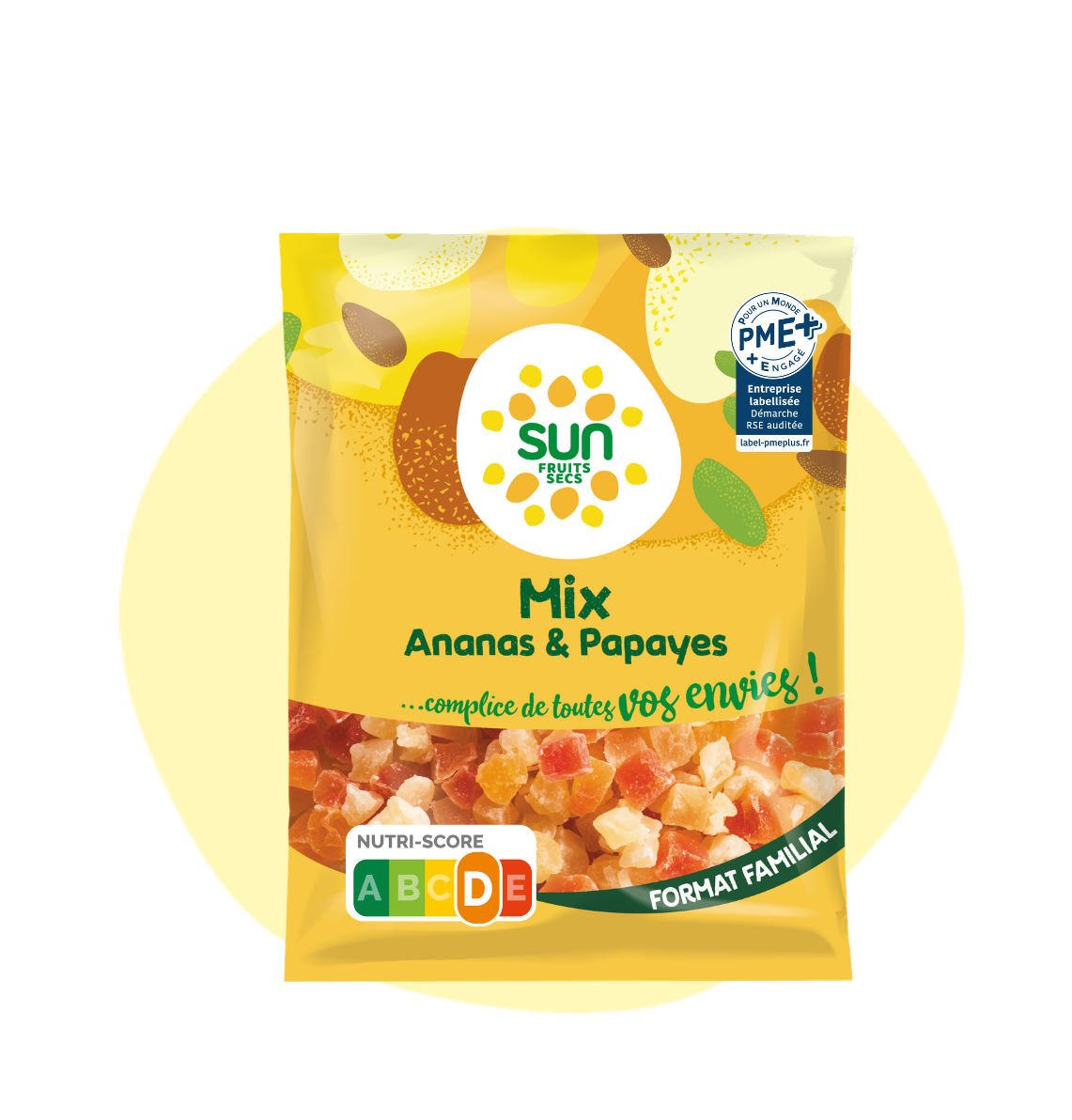 Cubes d'ananas et de papayes - 250 g